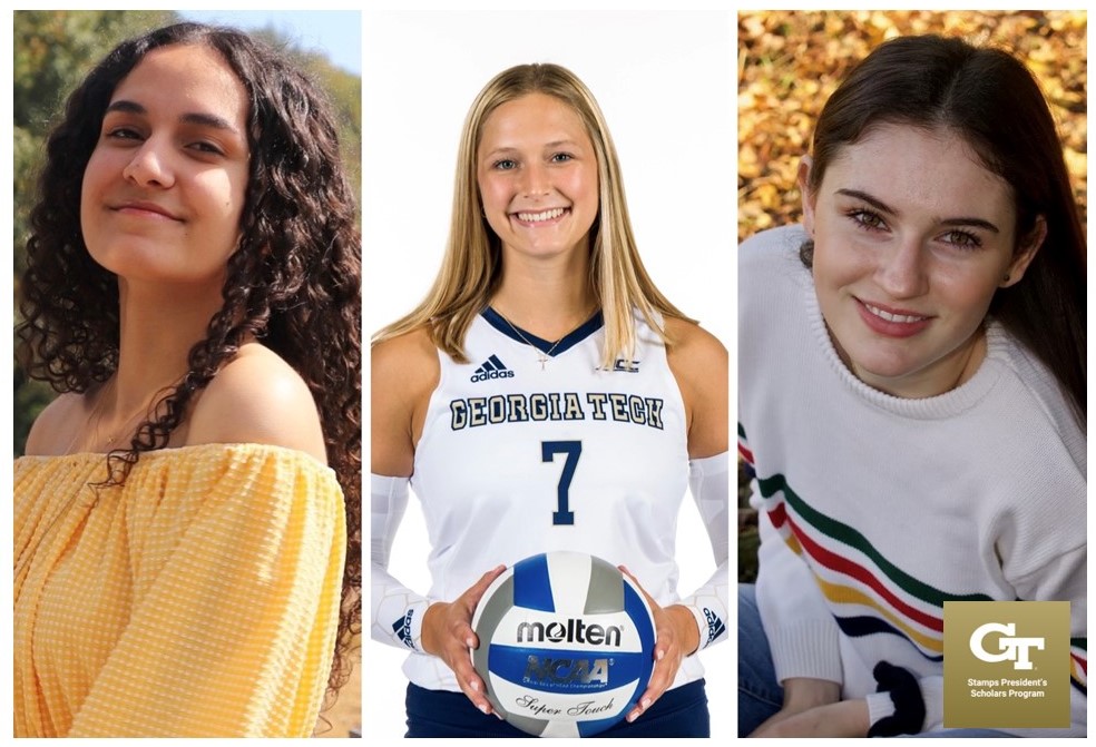 New Stamps President's Scholars include (from left to right) Mariah Castillo, Elizabeth Patterson, and Emmarose Stern.